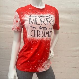 Have Yourself a Merry little Christmas Red T-shirt Tees Women short sleeve Sz M